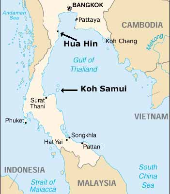 map of thailand islands. largest island (Phuket and